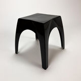 Italian fiberglass black stool, 1960s