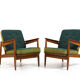 Paire de fauteuils en chêne et teck du début des années 1950