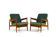 Early 1950s Danish Pair of Easychairs in Oak and Teak