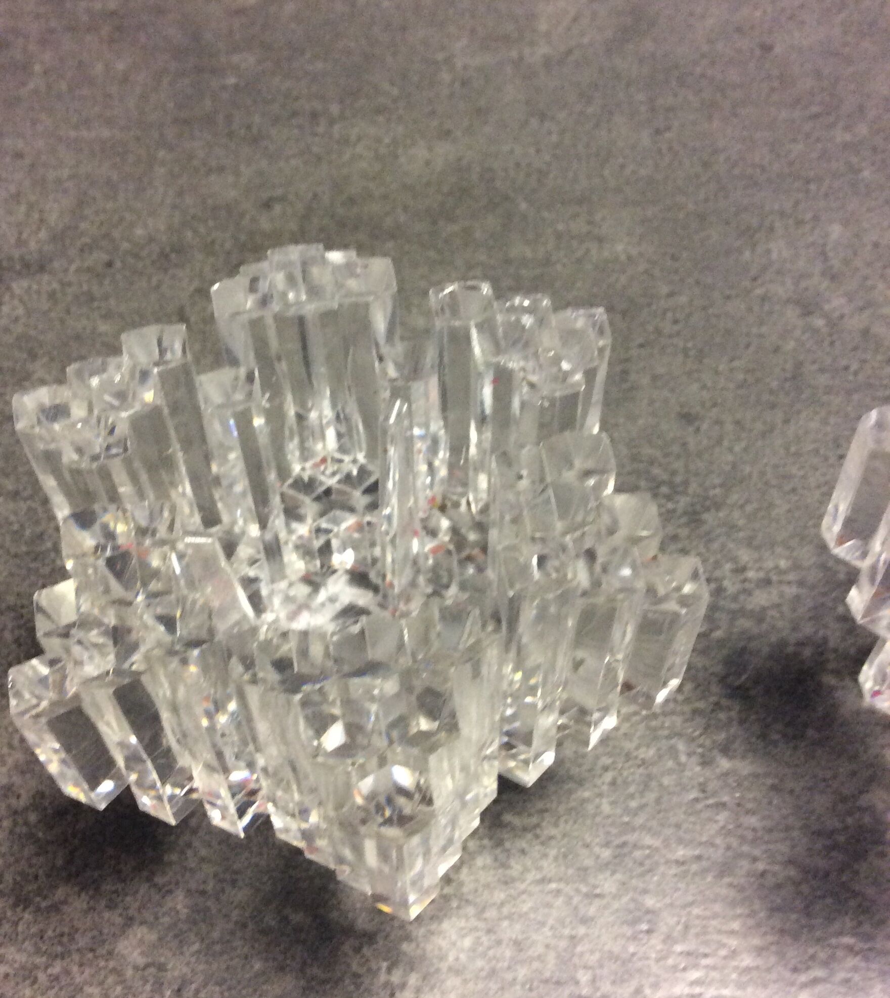 Pair of plexiglass candle holders from the 80s