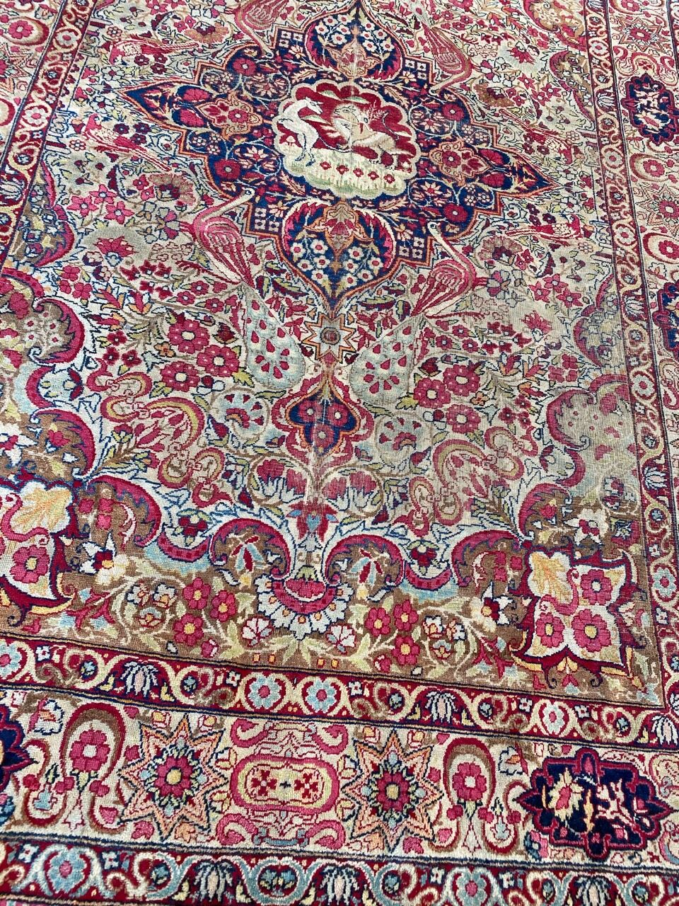 Nice old Persian kirman carpet wash 138x203 cm