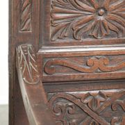 Unique 18th-century English oak wainscot chair with amazing woodcarving
