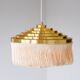 Hans Agne Jakobsson silk and brass fringe pendant circa 1960.