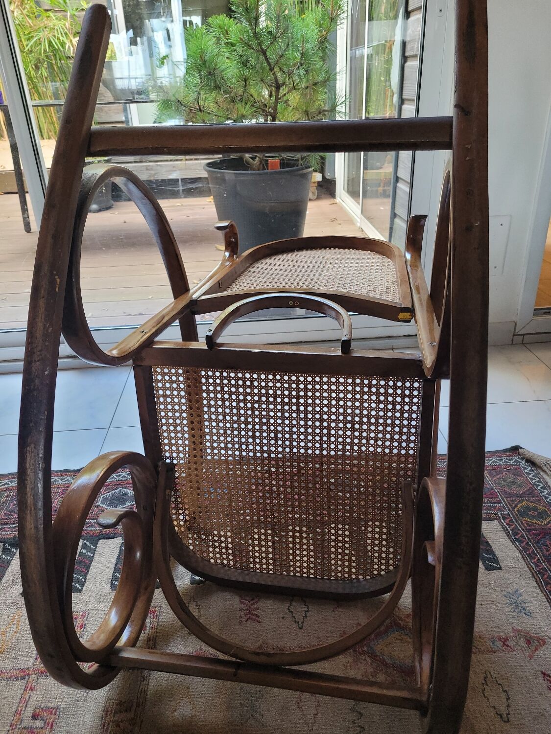 Rocking chair wood and cane