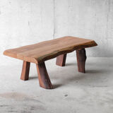 Free form coffee table in solid Elm-1970