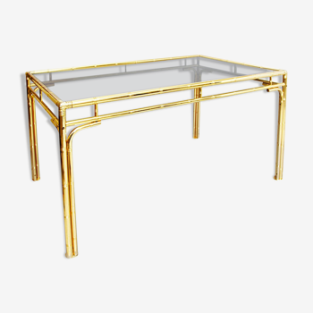 Bamboo brass dining table