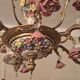 Lustre vintage Boho en laiton doré à 6 bras