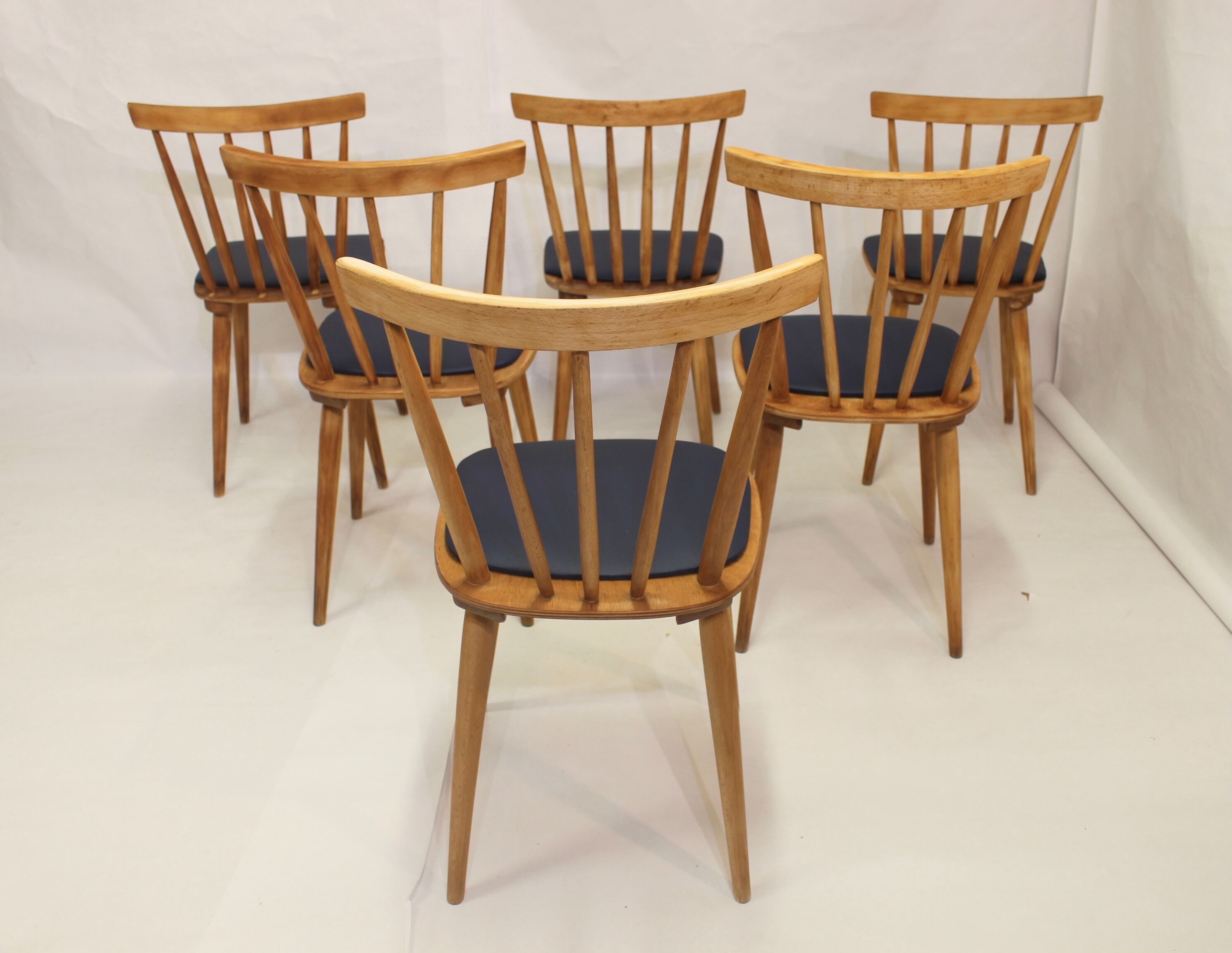 Lot de 6 chaises scandinave 1960