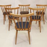 Set of 6 scandinavian vintage chairs 1960