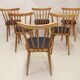 Lot de 6 chaises scandinave 1960