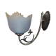 Wall lamp base brass tulip glass polished relief flowers