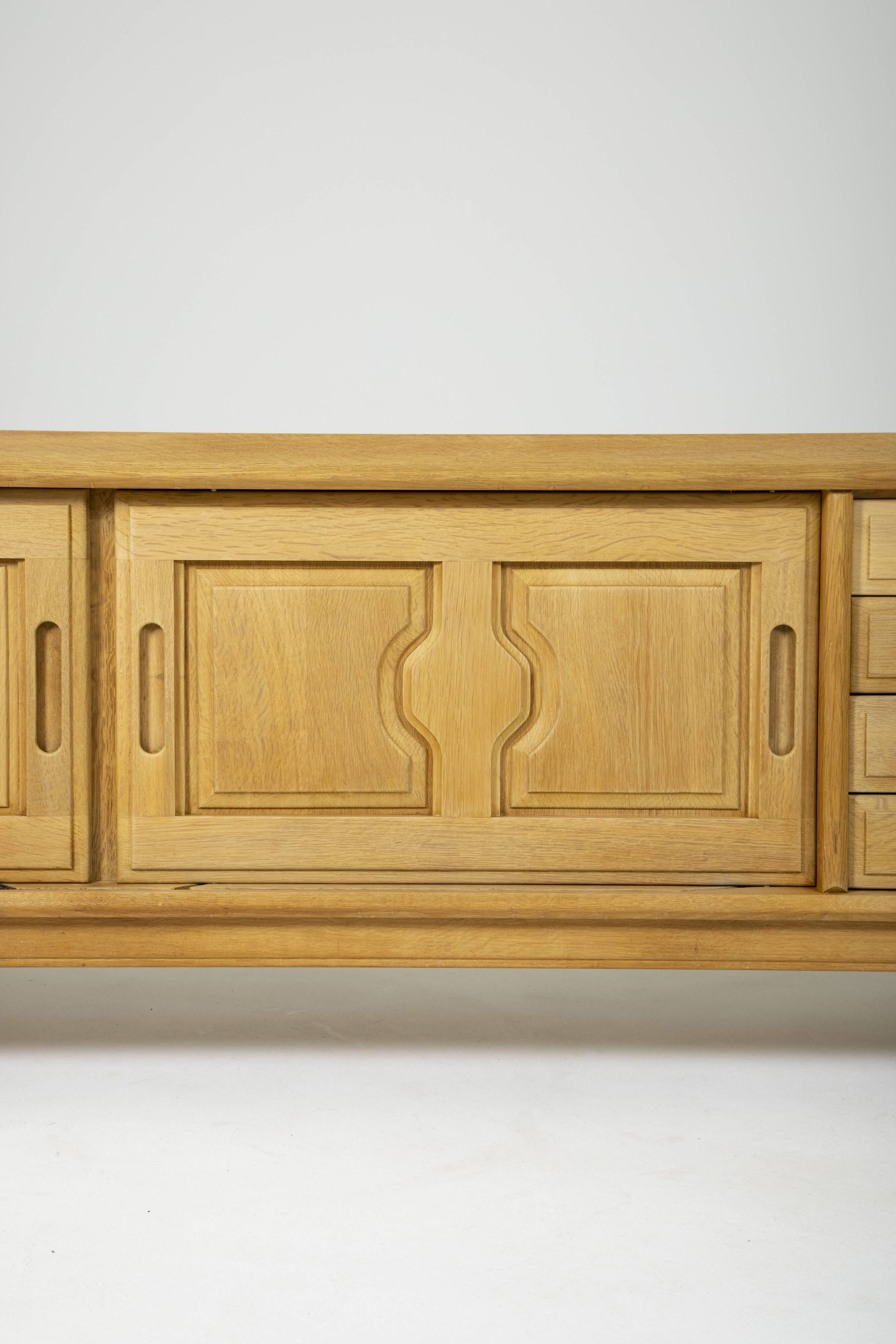 Oak sideboard by Guillerme & Chambron, France 1960s