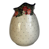 Large handcrafted jug with hand-drawn design