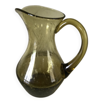 Pot à eau en verre bulle souffle de la verrerie de Biot