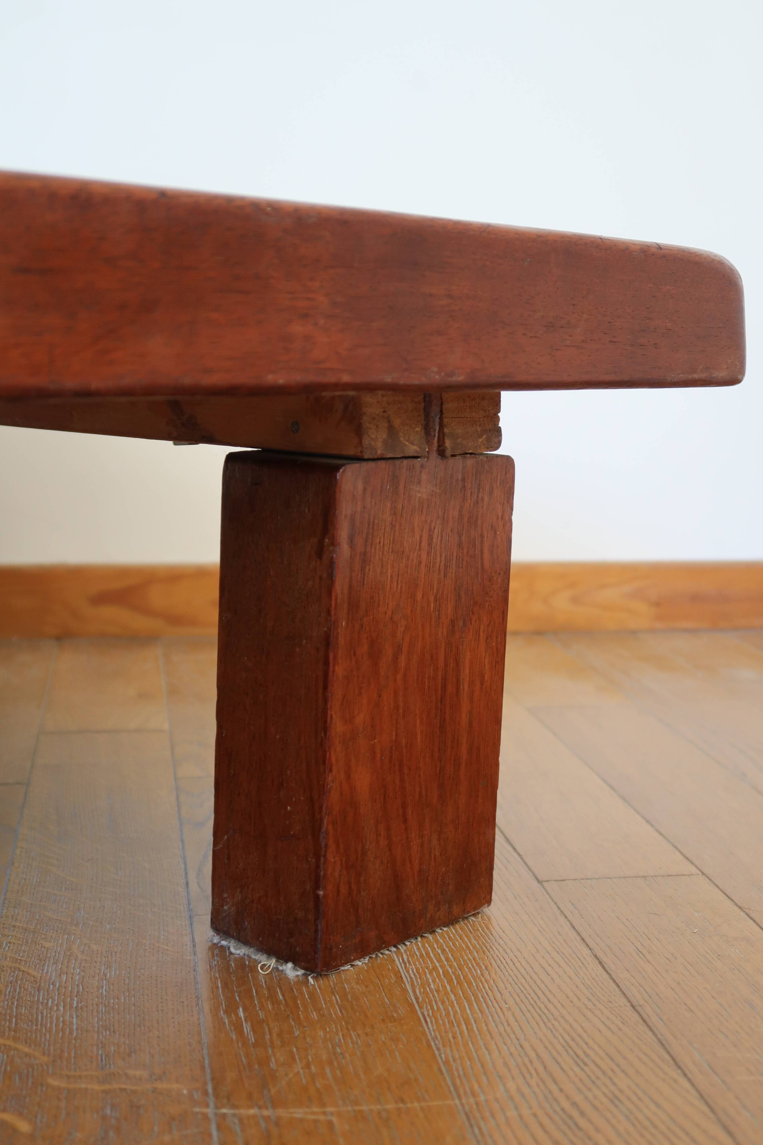 Brutalist coffee table in solid oak