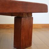 Brutalist coffee table in solid oak