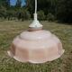 Suspension old lampshade in pale pink opaline