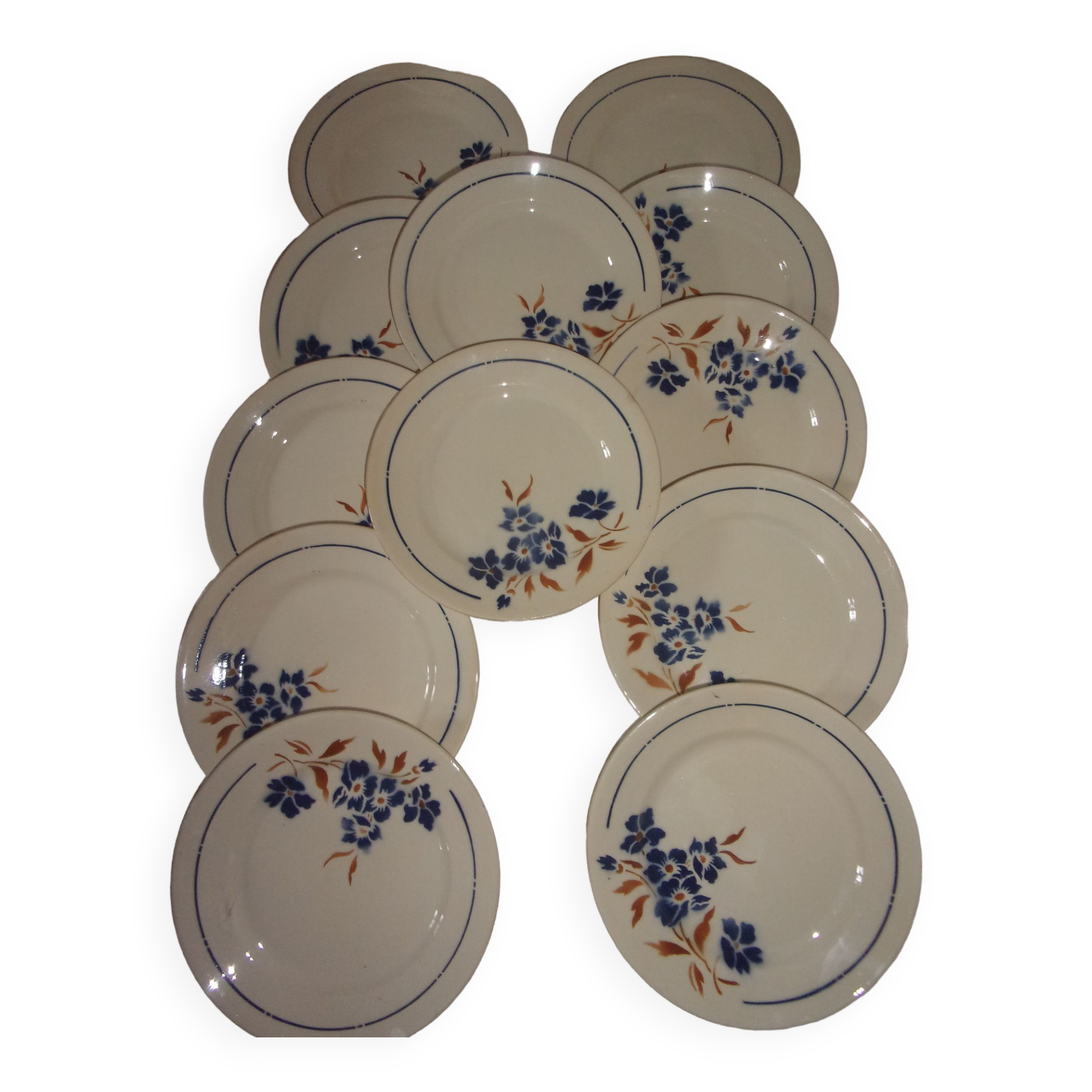 Set of 12 plates Badonviller motif Tunis