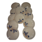Set of 12 plates Badonviller motif Tunis