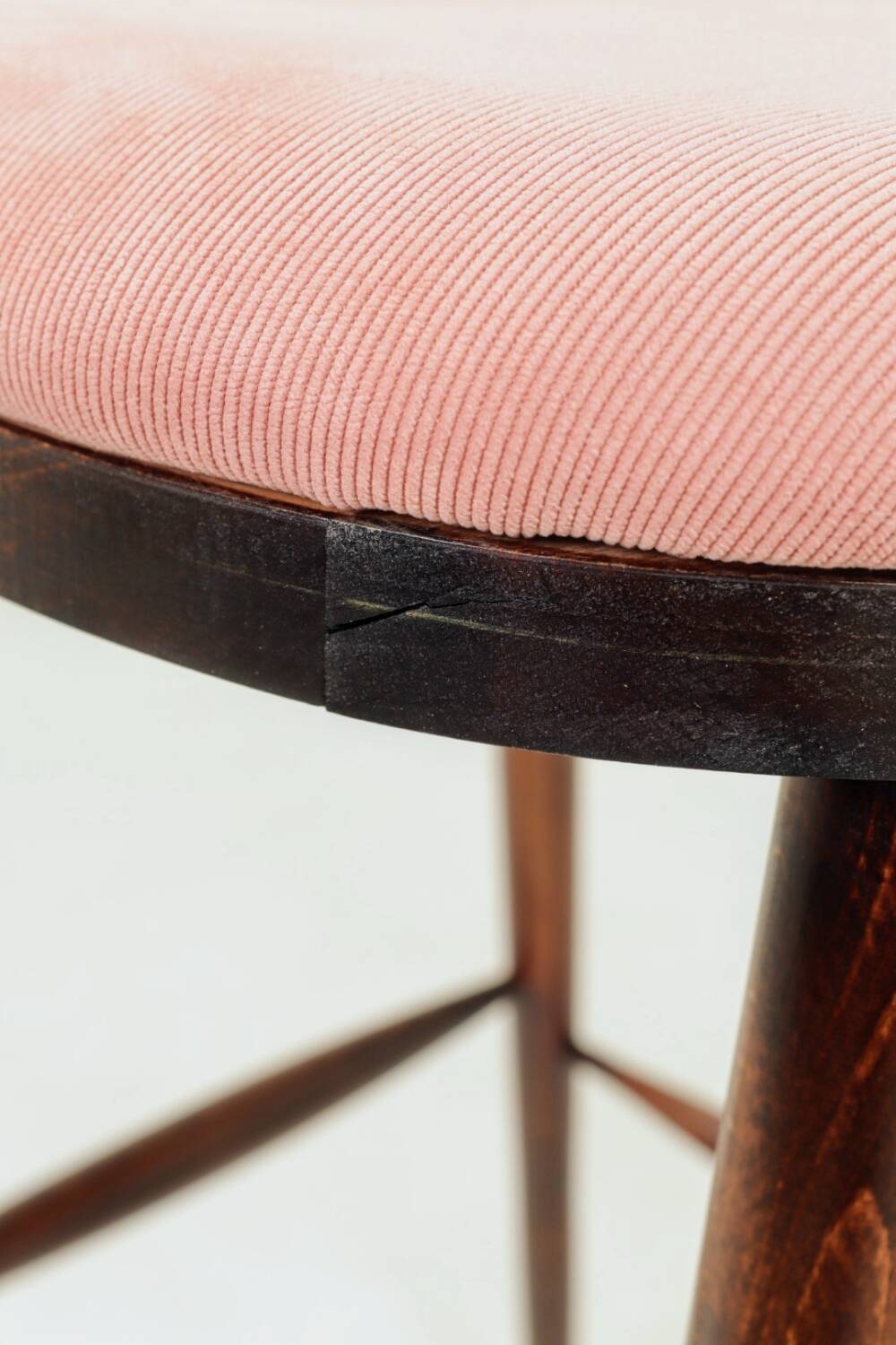 Tabourets de bar rosé velours côtelé Lot de 2