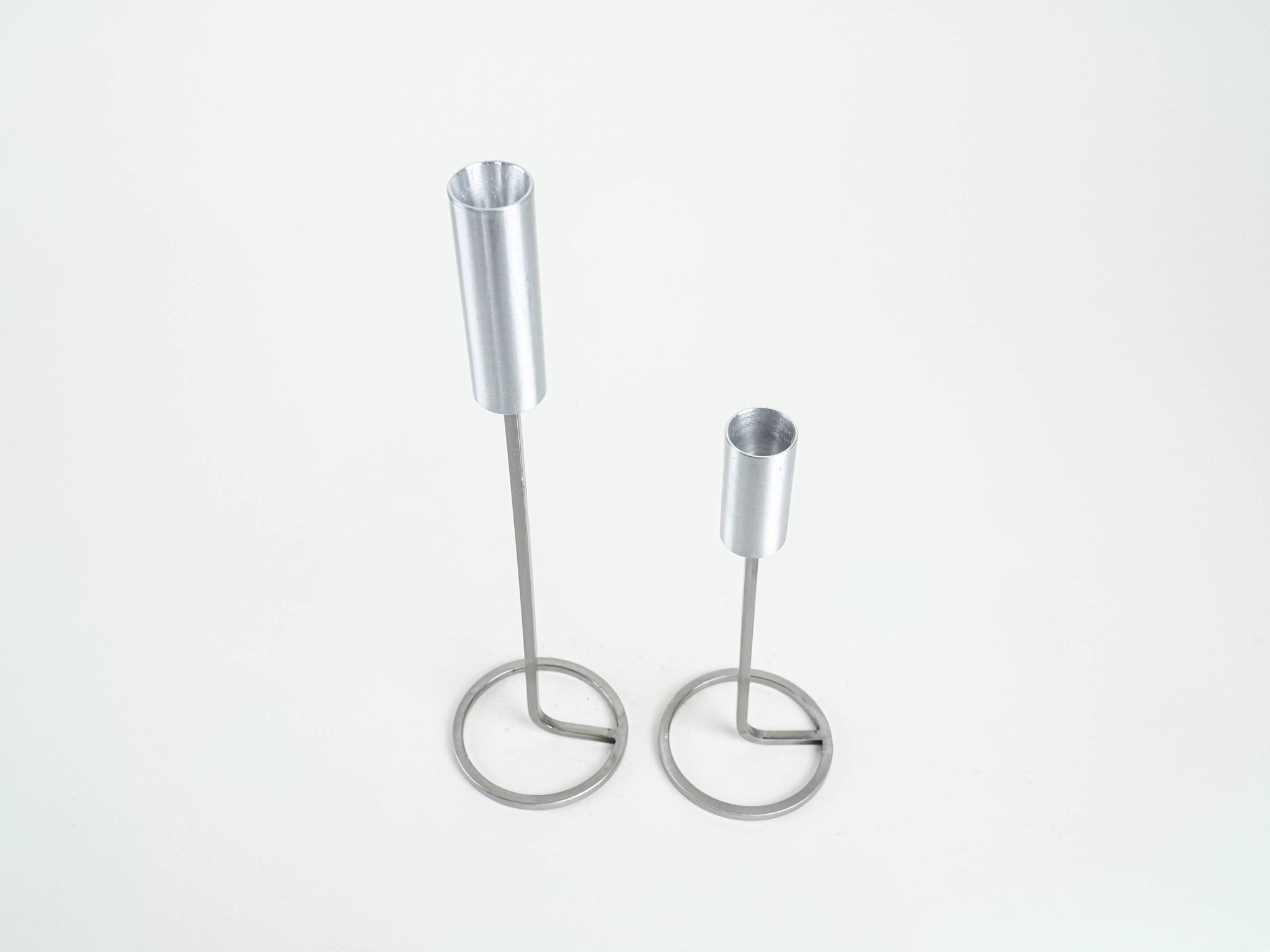 Set of metal candlesticks, Danish design, 1970s, made in Denmark