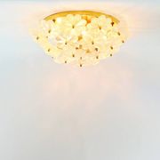 Large Mid-Century Murano Glass & Brass Flower Ceiling Light by Ernst Palme, Germany, 1960s/70s