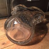 Bubbled blown glass vase Val St Lambert