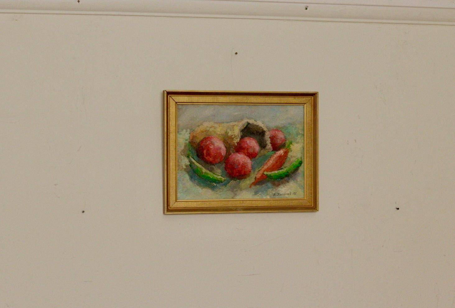 Original Swedish oil on panel "Still Life with Products" by A. Kondrell.