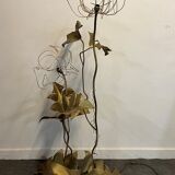 Lampadaire "fleurs" en laiton doré