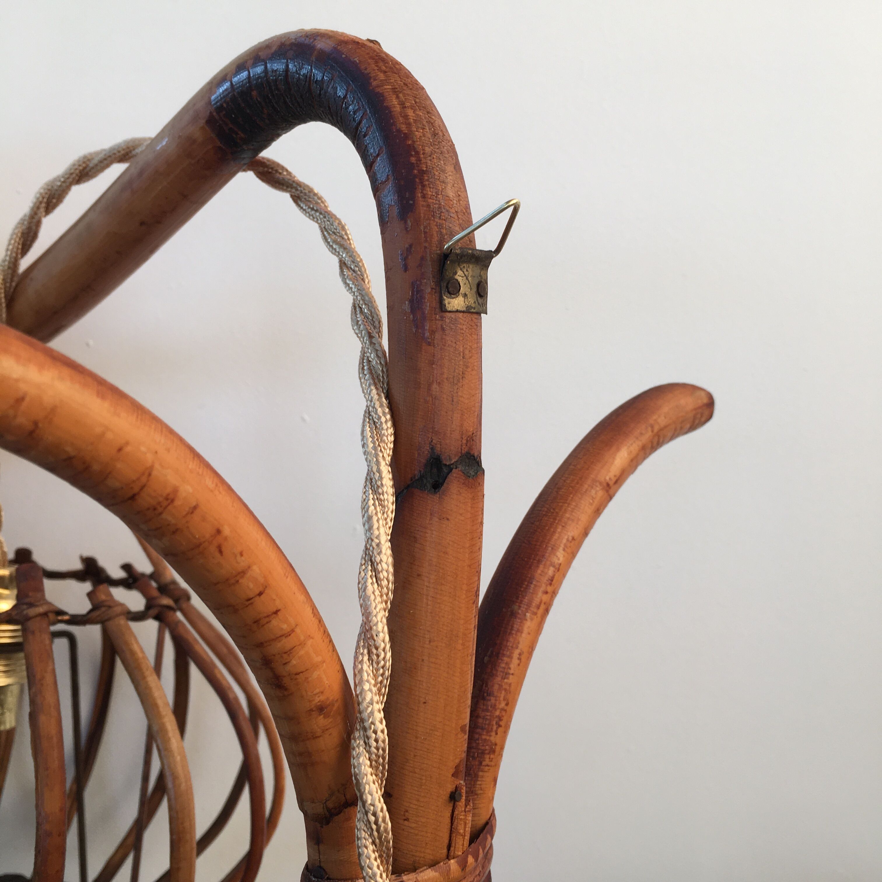 Pair of 60s rattan wall light