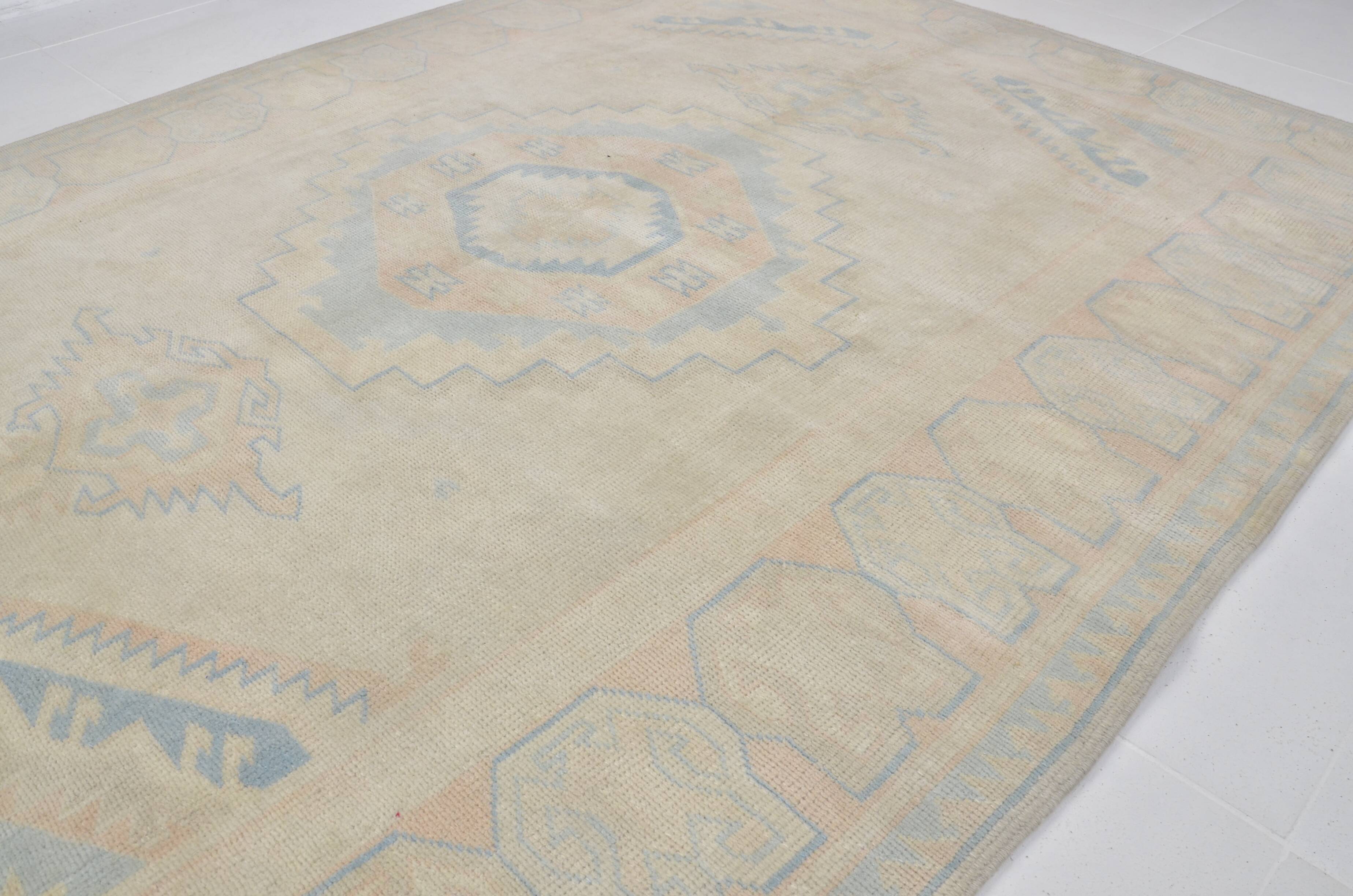 Oushak Vintage Turkish Wool Carpet sku 1150