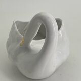 Vintage pot holder/empty pocket Swan in white ceramic