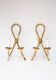 Pair of large gilded brass Noeud wall lights