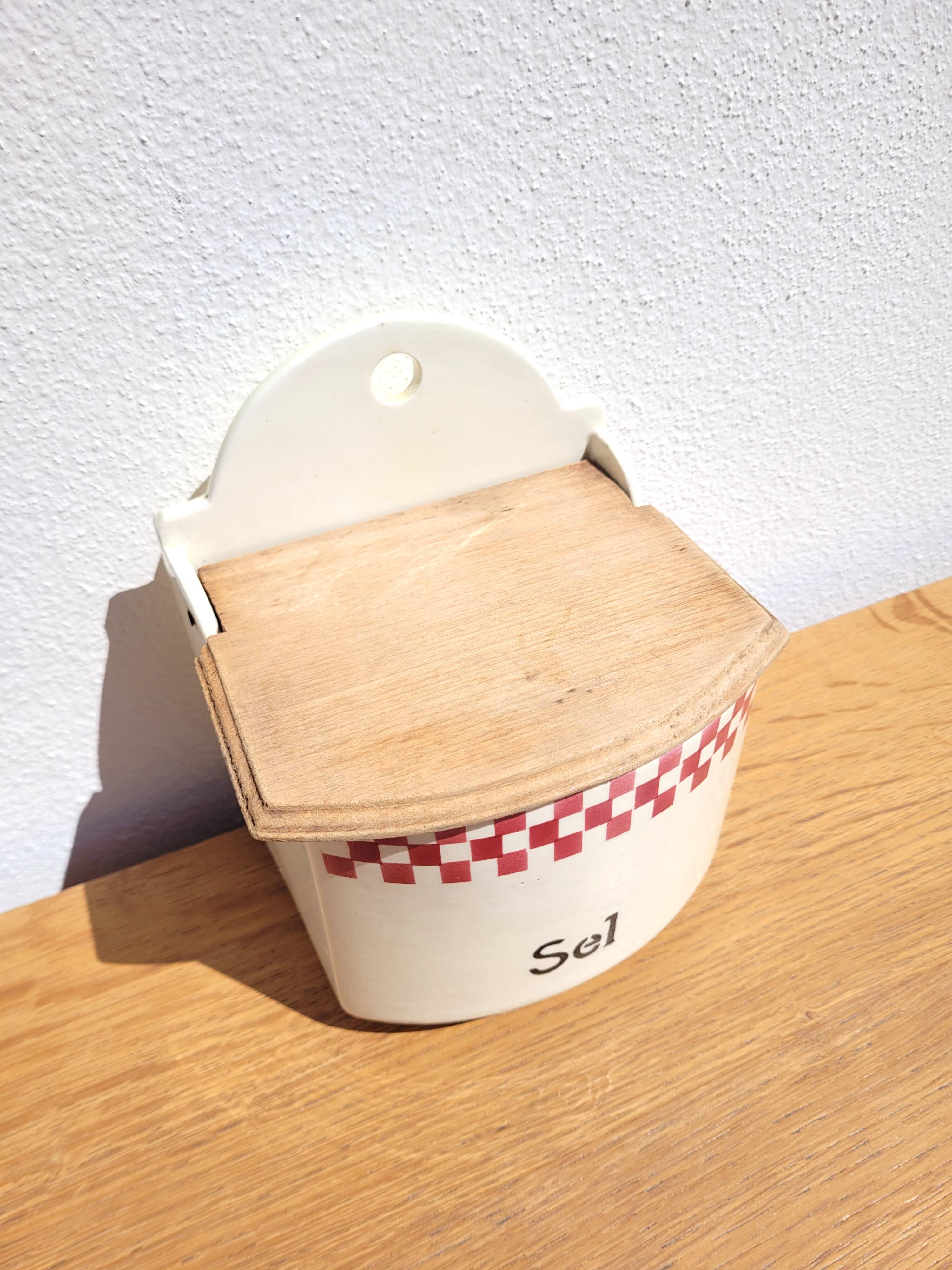Old ceramic salt box