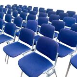 Set of 20 blue DSC 106 chairs by Giancarlo Piretti for Castelli.
