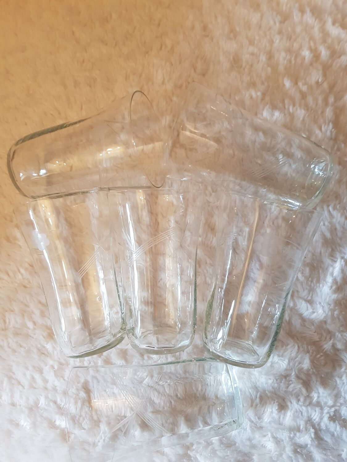 Set of 6 engraved water glasses