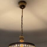 Cascade chandelier with crystal and brass tassels