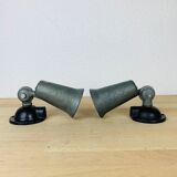 Pair of industrial metal spot wall lights in loft style.