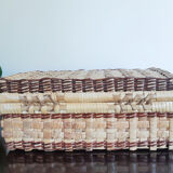 Rattan suitcase, wicker, vintage French, vanity