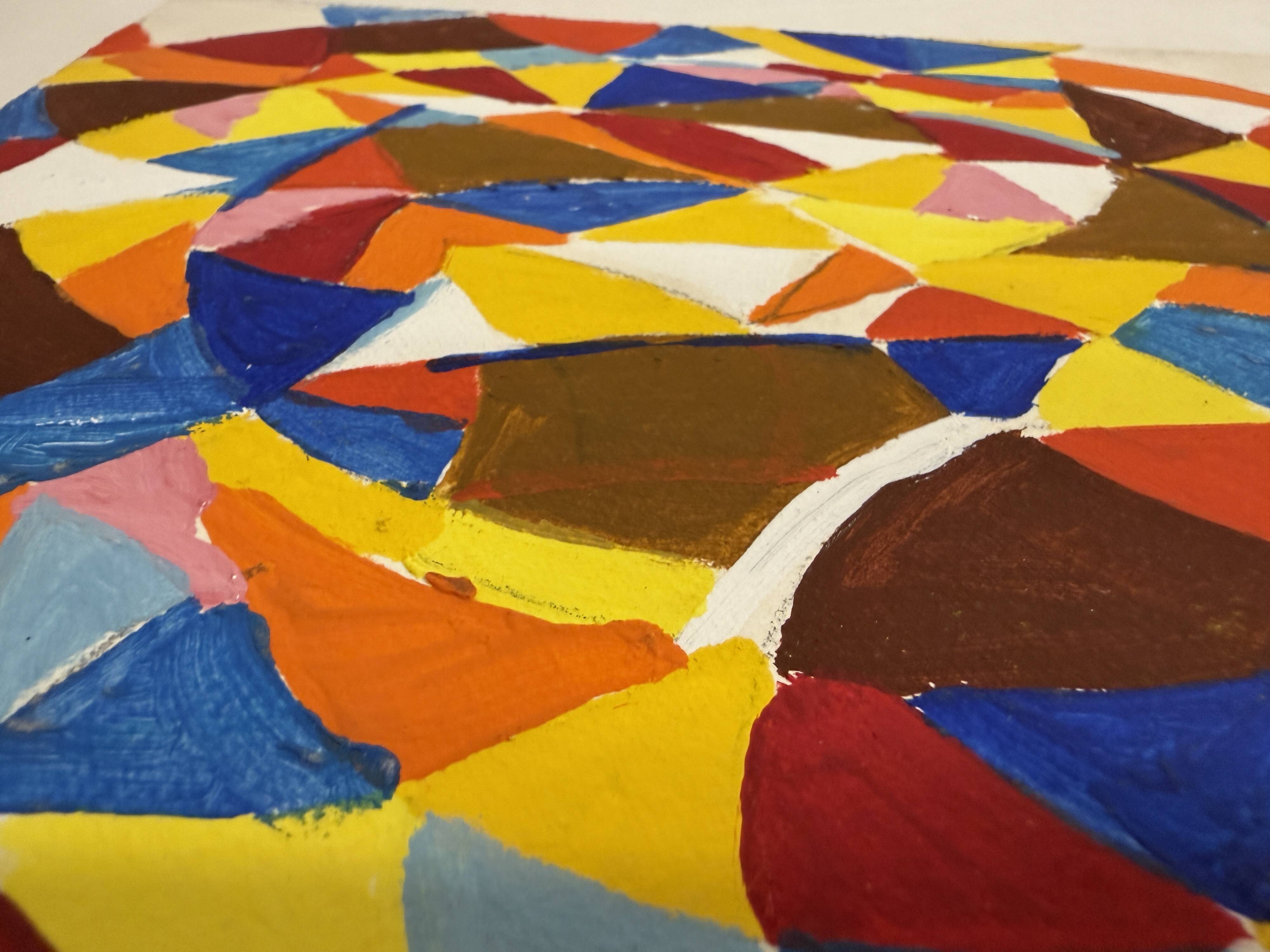Helmut Dittmann – Vivid Circular Abstract Composition, Striking Multicolour