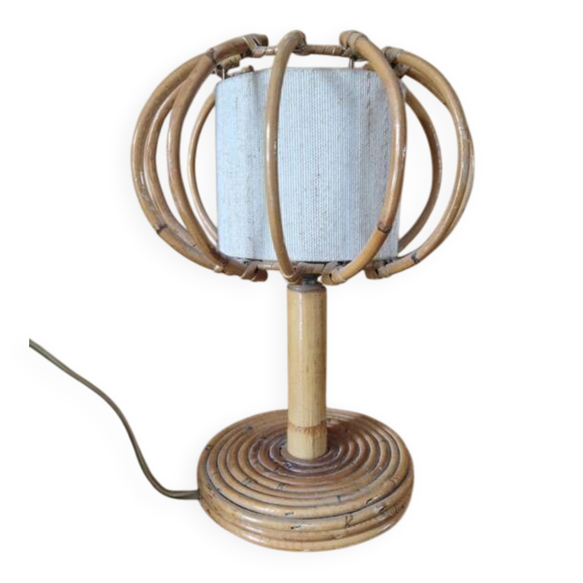 Louis Sognot (1892-1970) Table or bedside lamp - In rattan - 1960