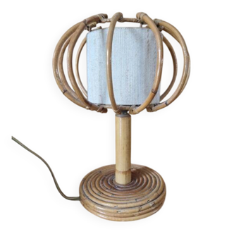 Louis Sognot (1892-1970) Table or bedside lamp - In rattan - 1960