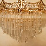 Glass and crystal waterfall chandelier