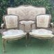 Basket bed and its two armchairs