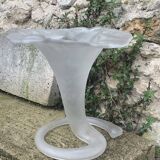 Corolla vase in antique frosted glass