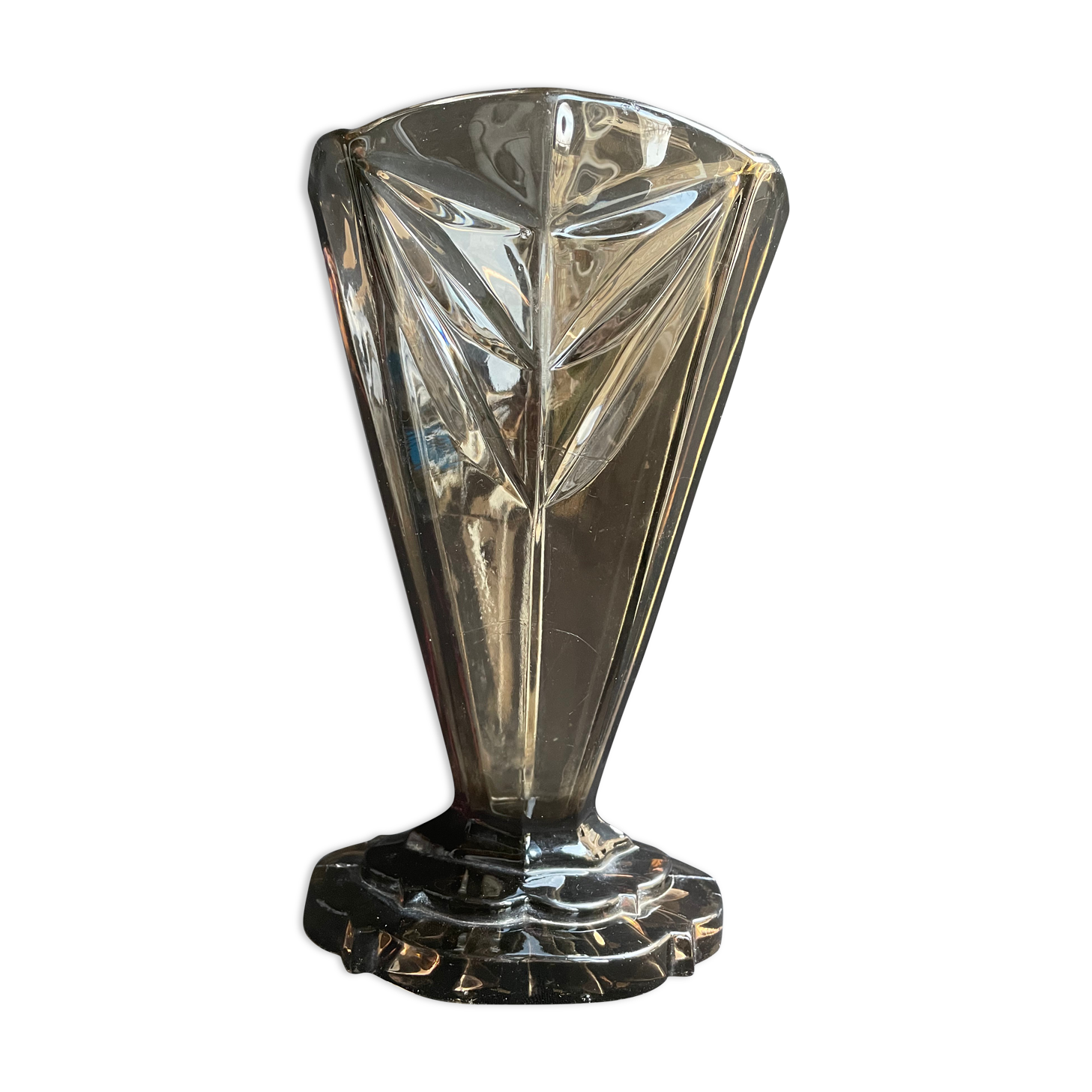 Art Deco smoked glass vase