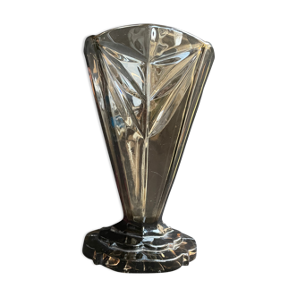 Art Deco smoked glass vase