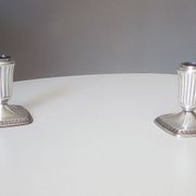 Paire bougeoirs vintage années 60/70 plaqué à l'argent fin