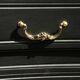 Louis XV style black lacquered chest of drawers with four drawers.