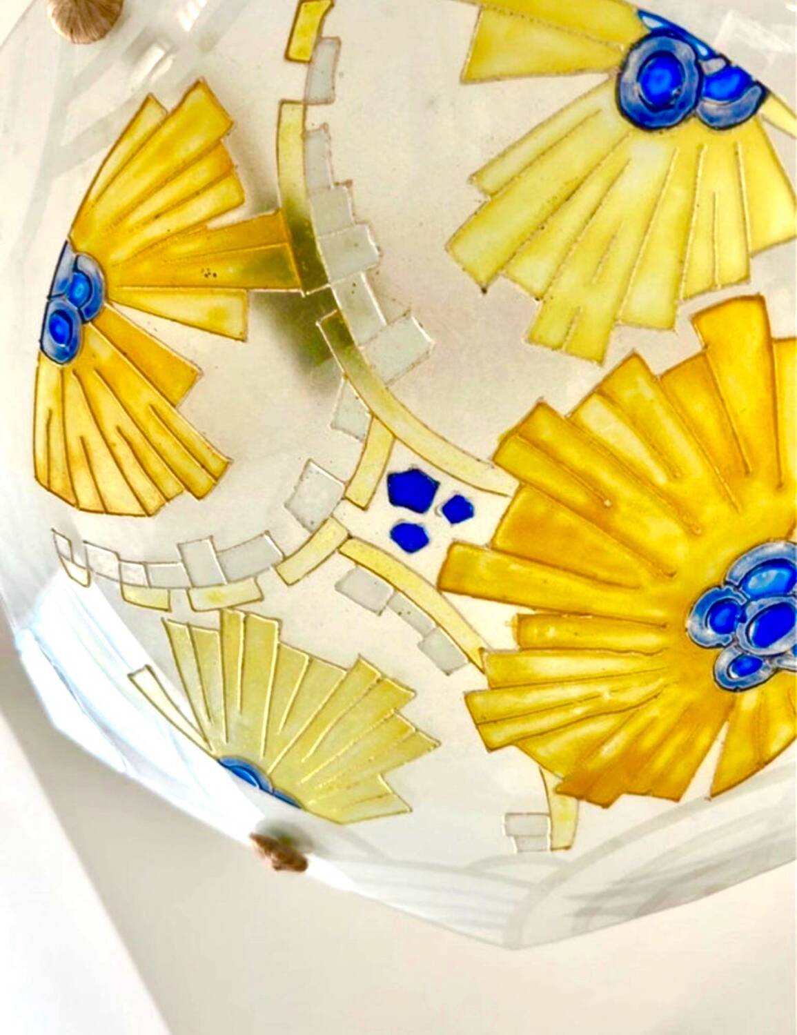 Loys Luca Charles Ranc Art Deco glass pendant light